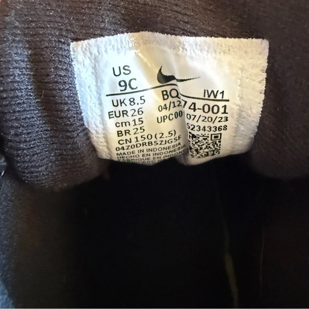 Nike Kids Black Leather Boots Size Toddler 9